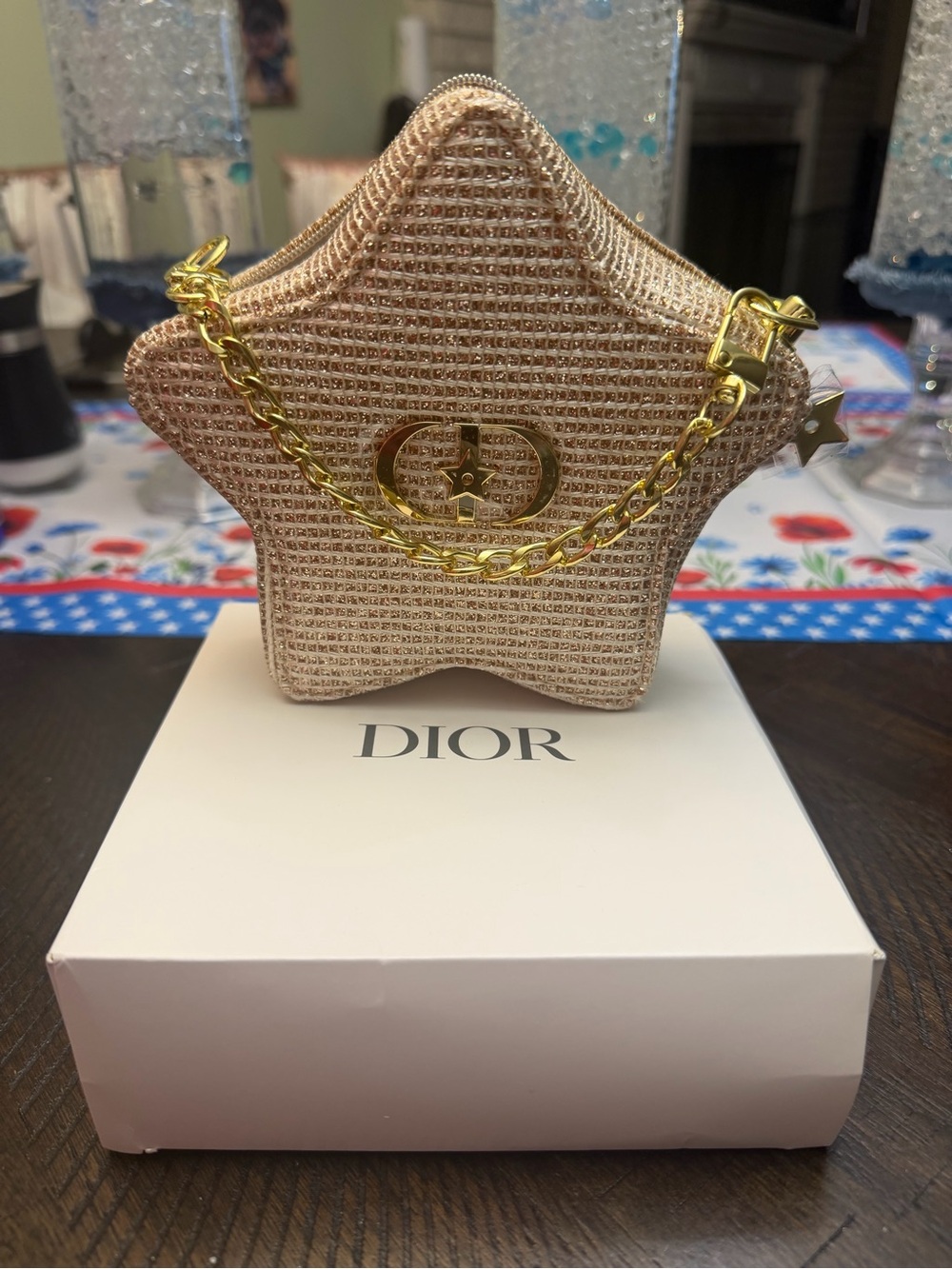 GWP!!Dior Beige Star Charm with Gold Chain Accent